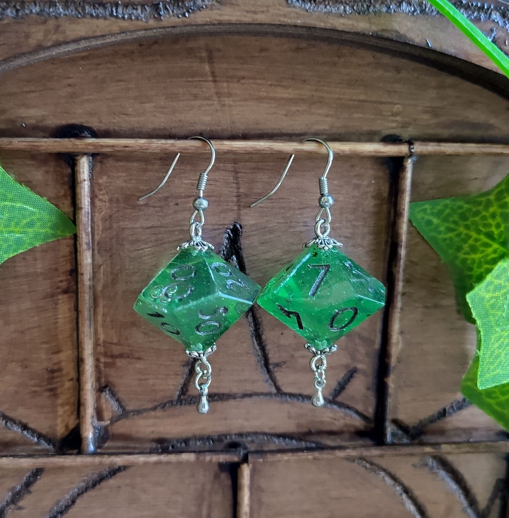 [DJ0004] Boucles Vert/Argent