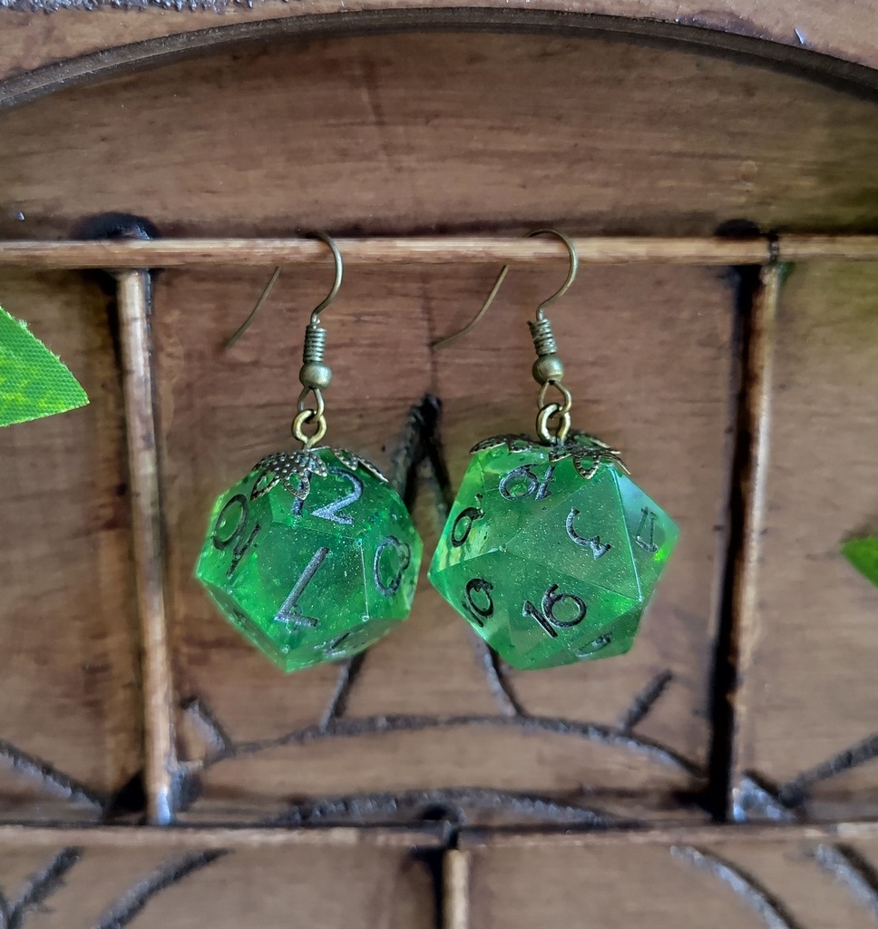 [DJ0006] Boucles Vert/Bronze